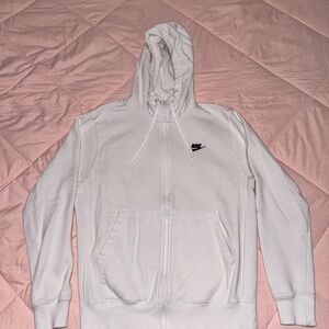 Nike Classic White Zip-Up Hoodie